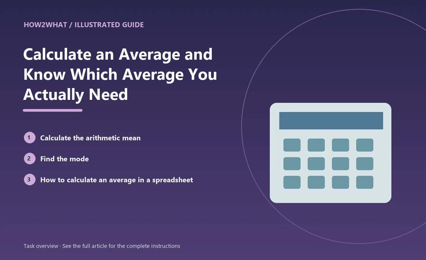 Illustrated task overview for How to Calculate an Average and Know Which Average You Actually Need