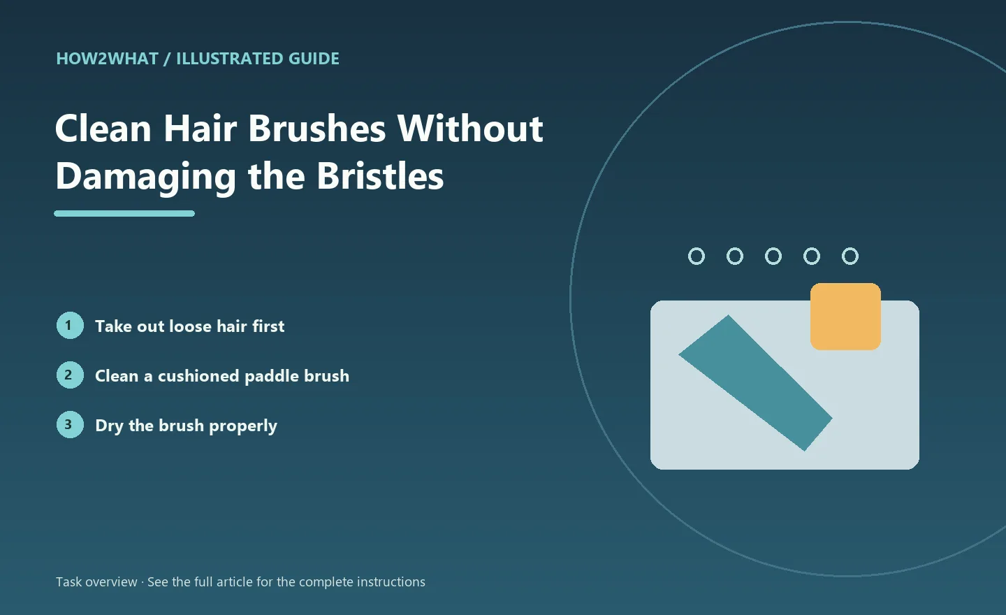Illustrated task overview for How to Clean Hair Brushes Without Damaging the Bristles