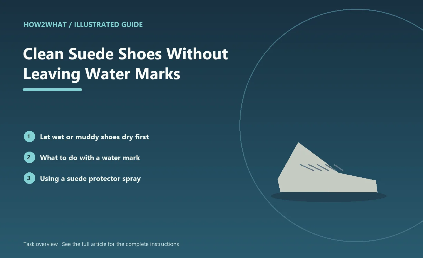 Illustrated task overview for How to Clean Suede Shoes Without Leaving Water Marks