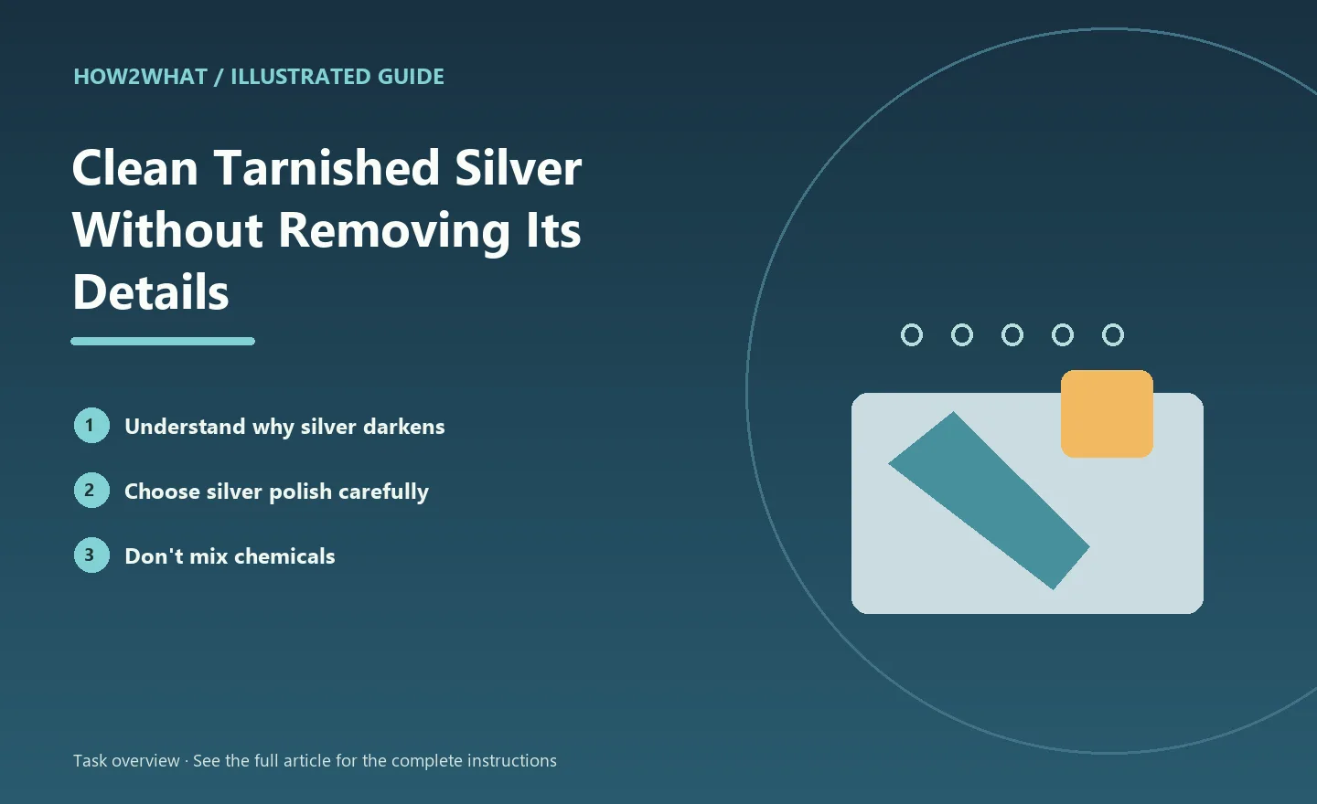 Illustrated task overview for How to Clean Tarnished Silver Without Removing Its Details