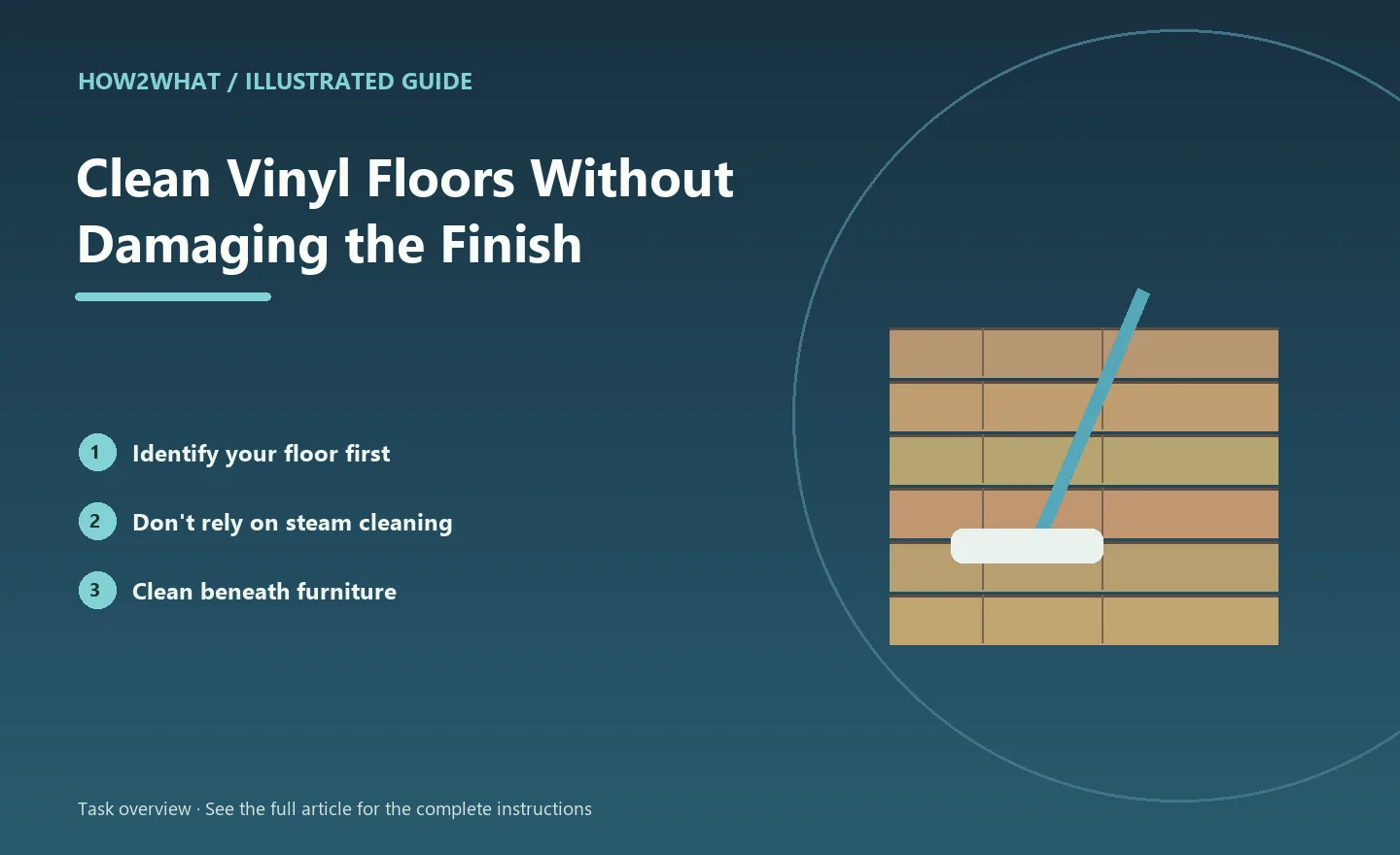 Illustrated task overview for How to Clean Vinyl Floors Without Damaging the Finish