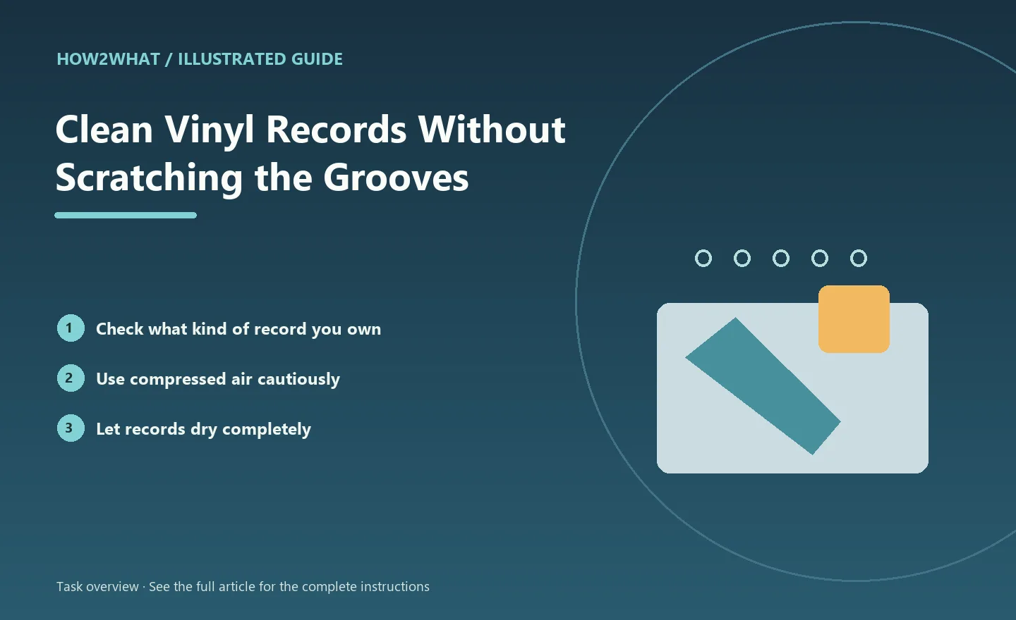 Illustrated task overview for How to Clean Vinyl Records Without Scratching the Grooves