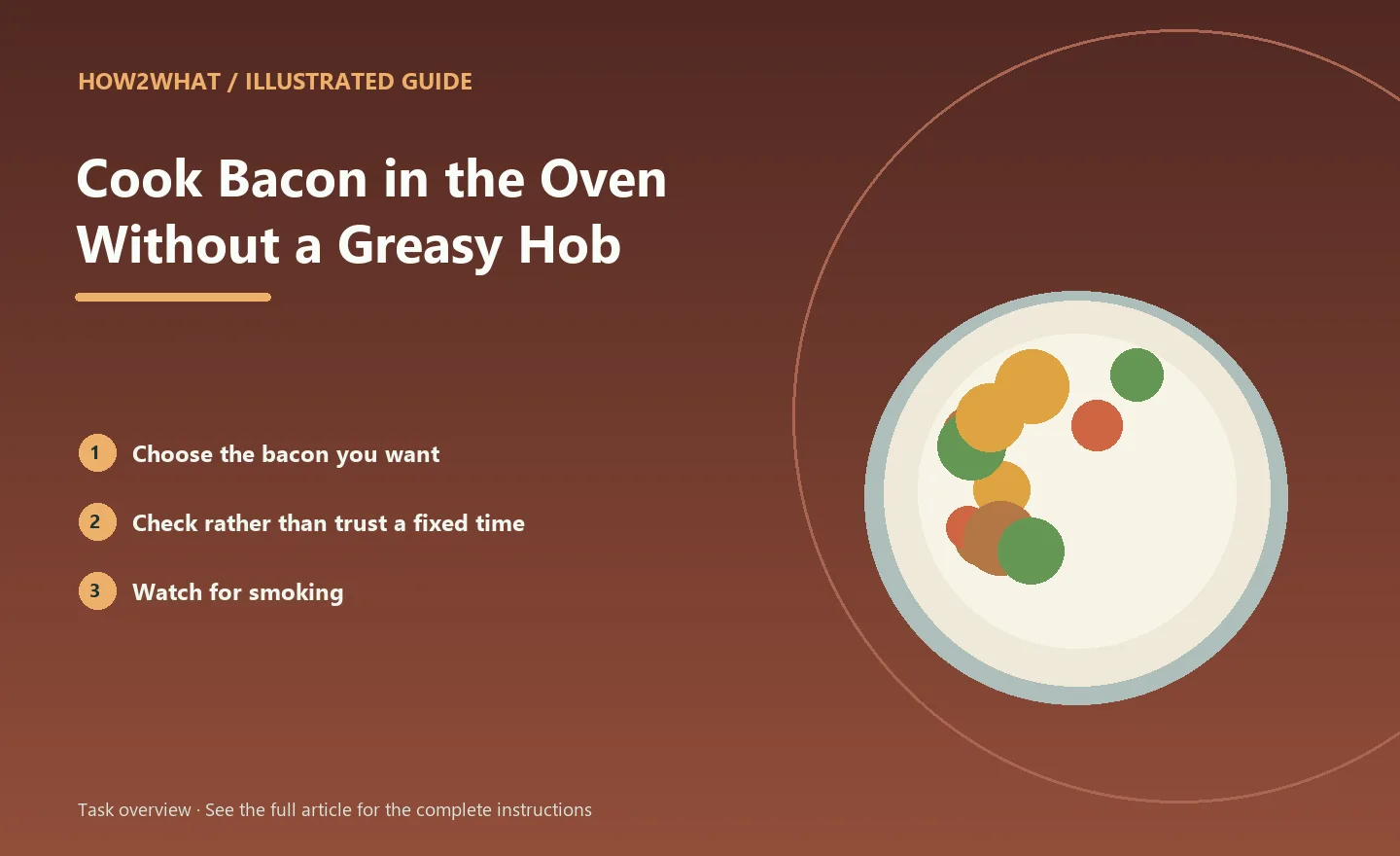 Illustrated task overview for How to Cook Bacon in the Oven Without a Greasy Hob