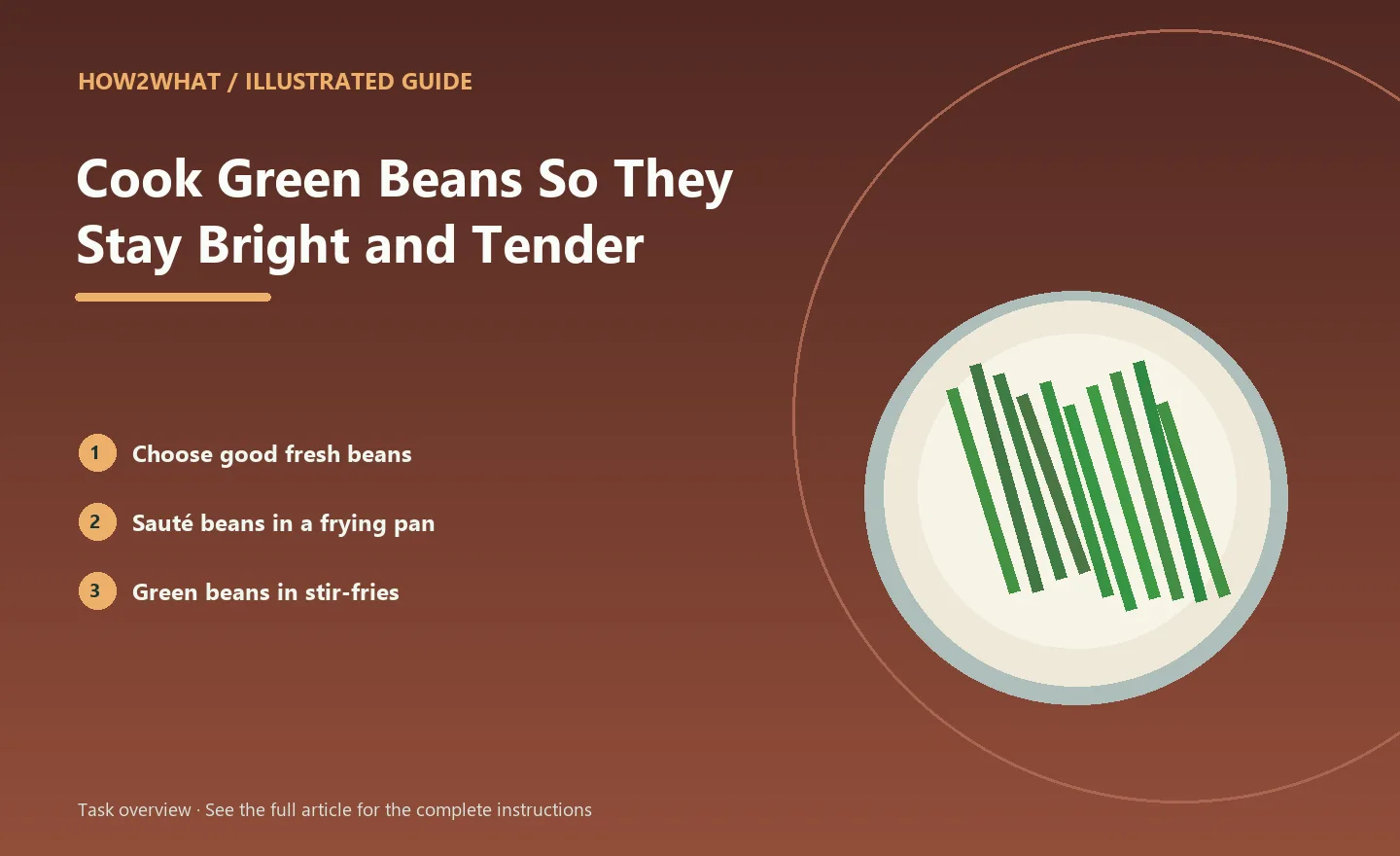 Illustrated task overview for How to Cook Green Beans So They Stay Bright and Tender