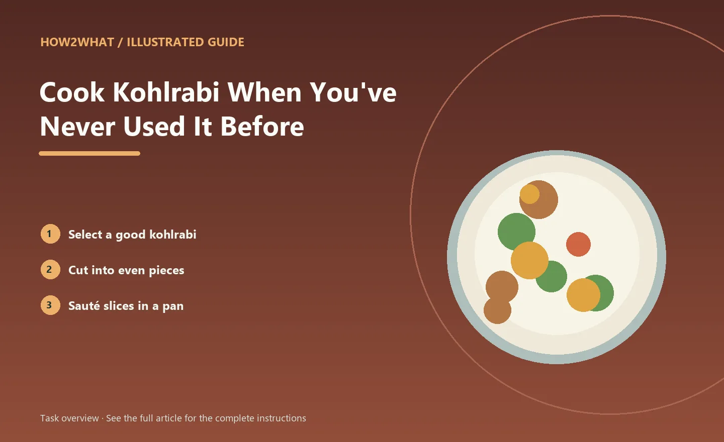 Illustrated task overview for How to Cook Kohlrabi When You've Never Used It Before