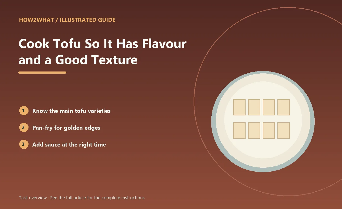 Illustrated task overview for How to Cook Tofu So It Has Flavour and a Good Texture