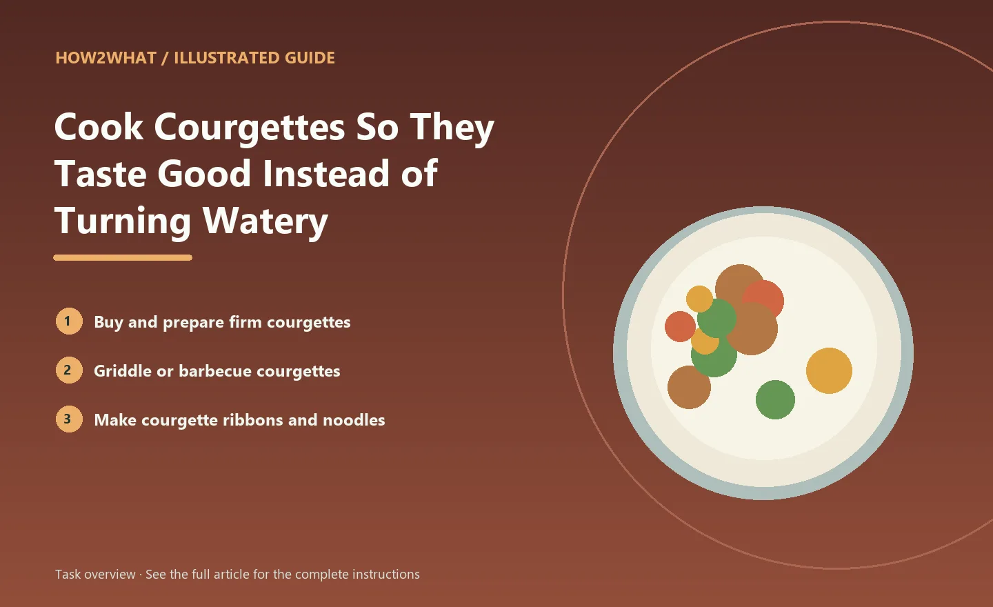 Illustrated task overview for How to Cook Courgettes So They Taste Good Instead of Turning Watery