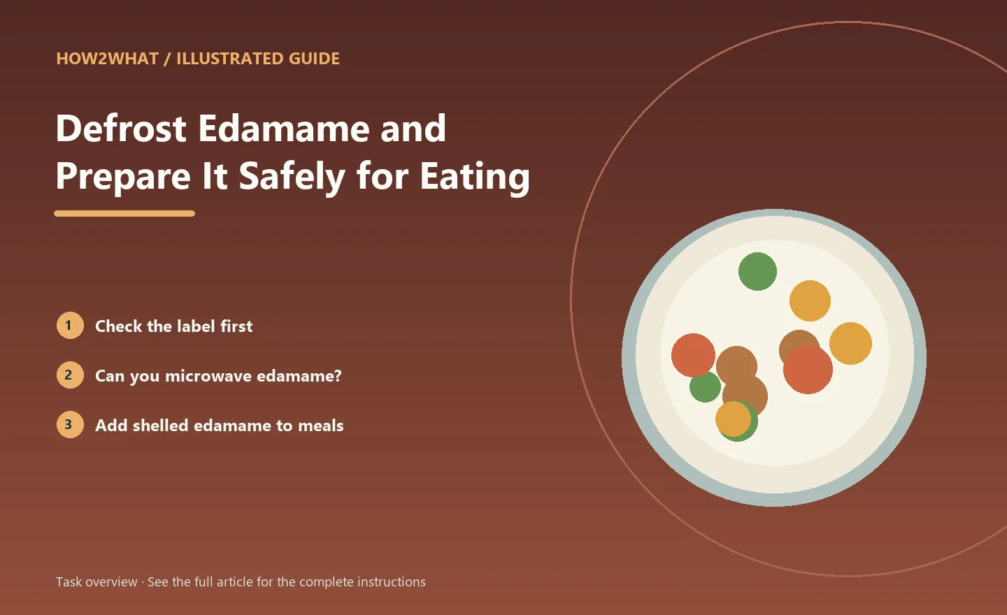 Illustrated task overview for How to Defrost Edamame and Prepare It Safely for Eating