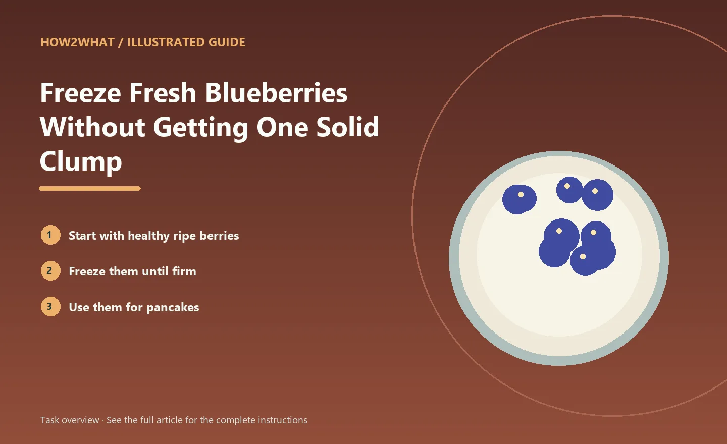 Illustrated task overview for How to Freeze Fresh Blueberries Without Getting One Solid Clump