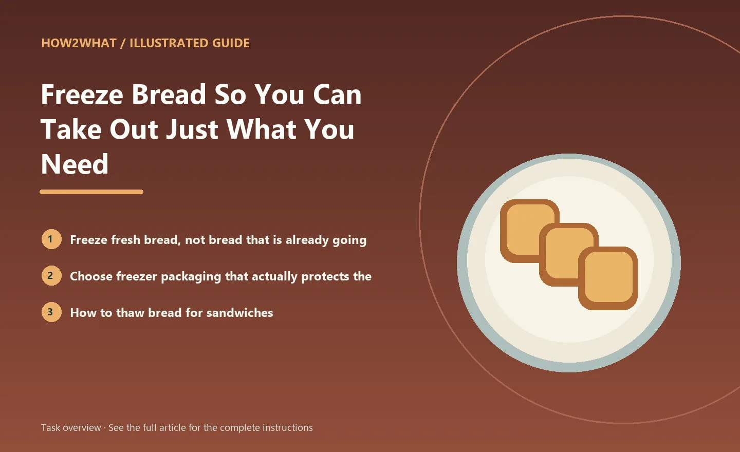 Illustrated task overview for How to Freeze Bread So You Can Take Out Just What You Need