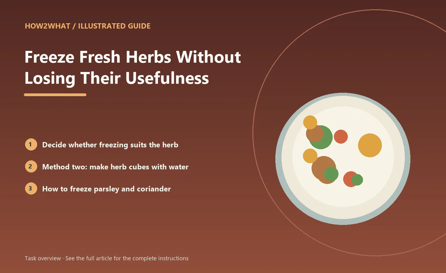 Illustrated task overview for How to Freeze Fresh Herbs Without Losing Their Usefulness