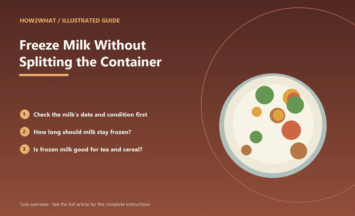 Illustrated task overview for How to Freeze Milk Without Splitting the Container
