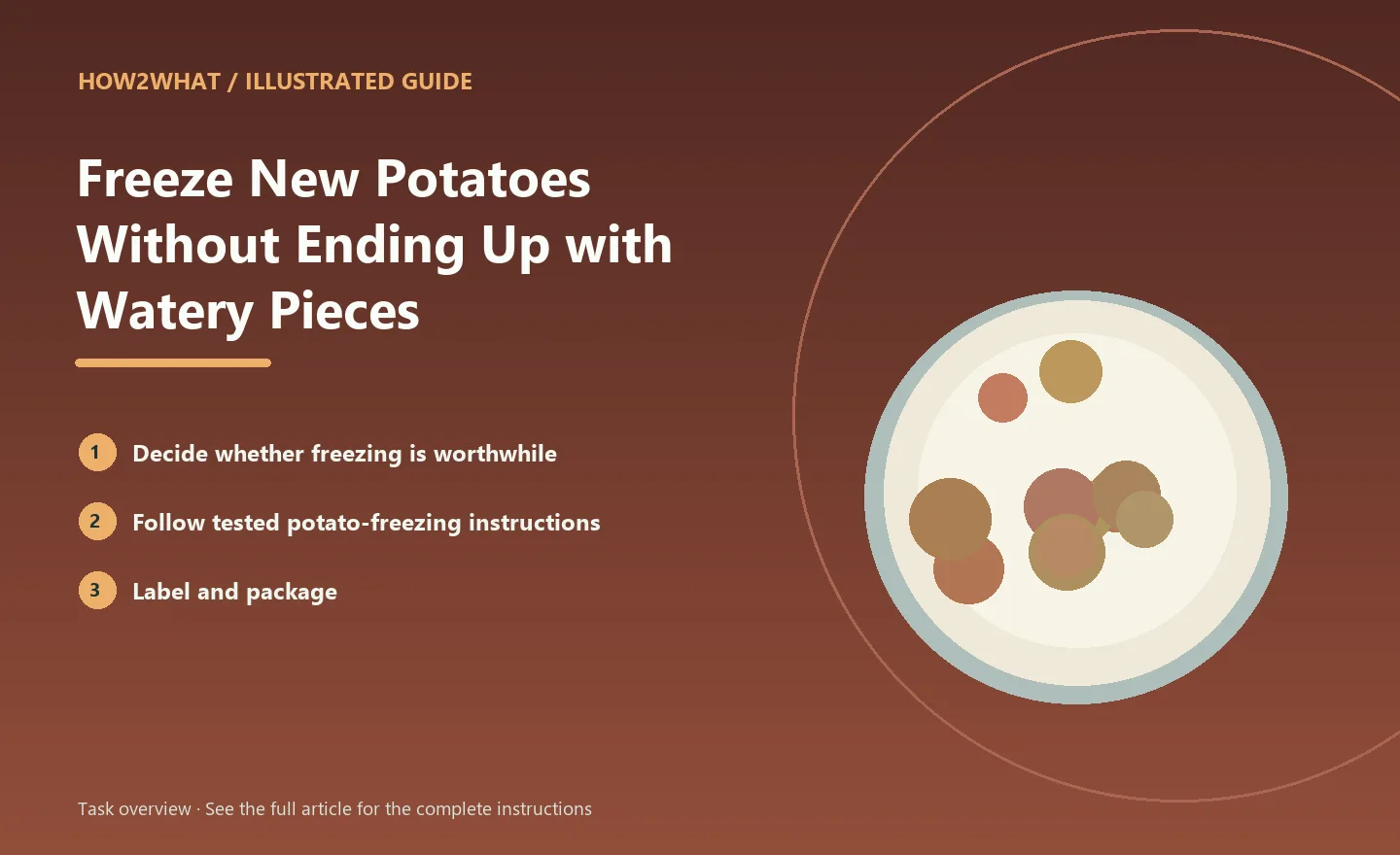 Illustrated task overview for How to Freeze New Potatoes Without Ending Up with Watery Pieces