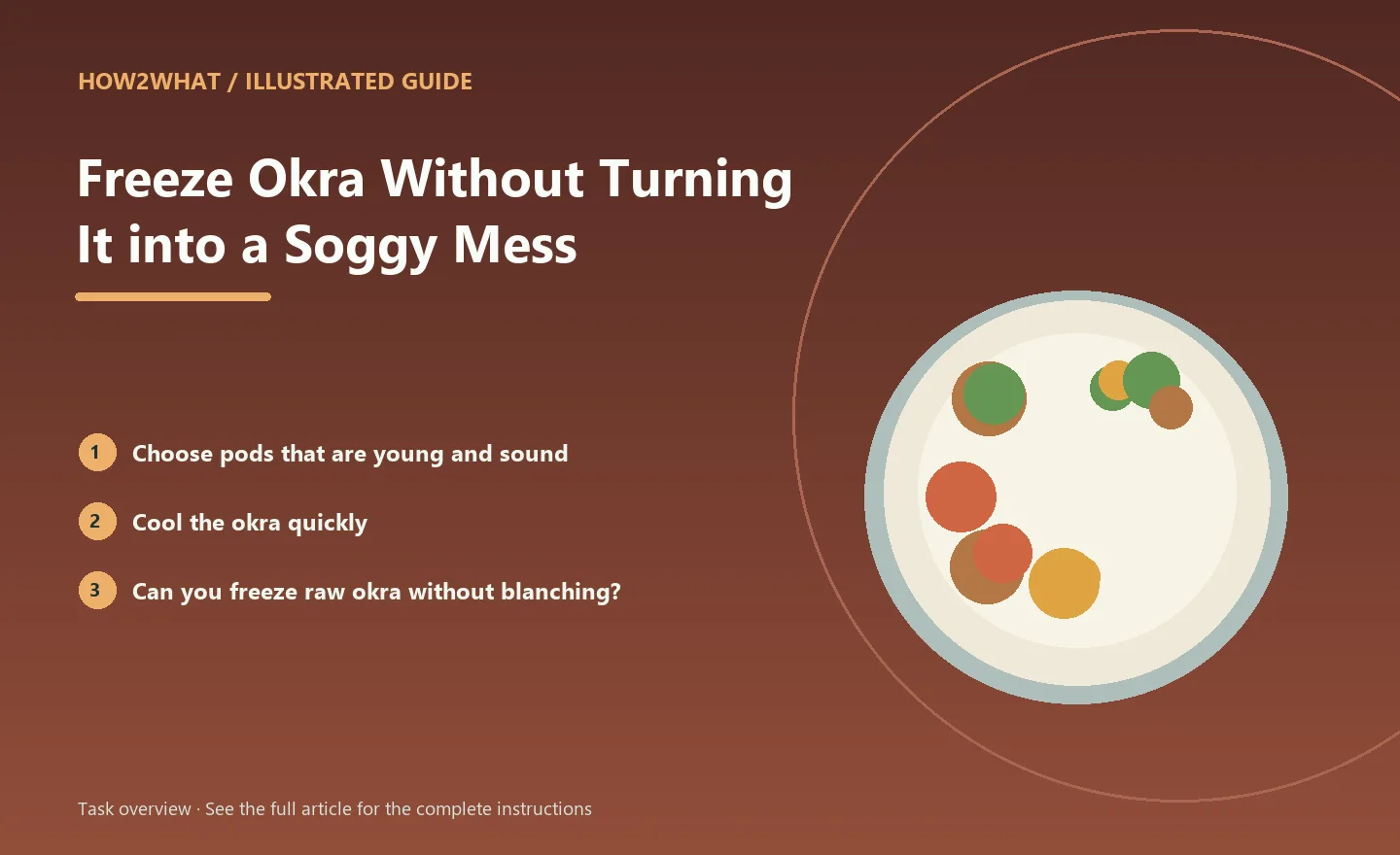 Illustrated task overview for How to Freeze Okra Without Turning It into a Soggy Mess