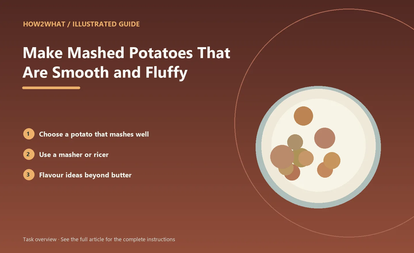 Illustrated task overview for How to Make Mashed Potatoes That Are Smooth and Fluffy