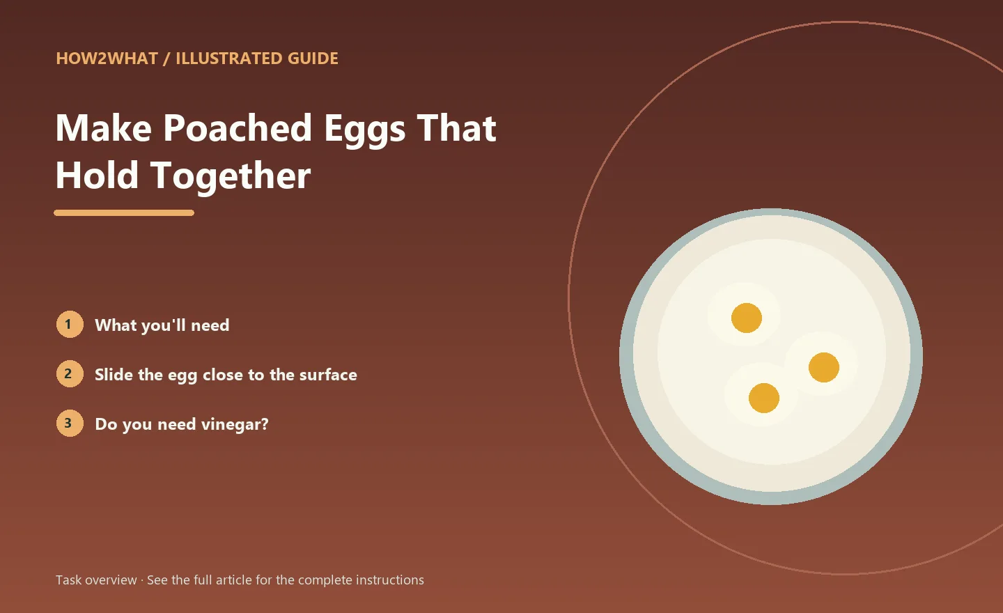 Illustrated task overview for How to Make Poached Eggs That Hold Together