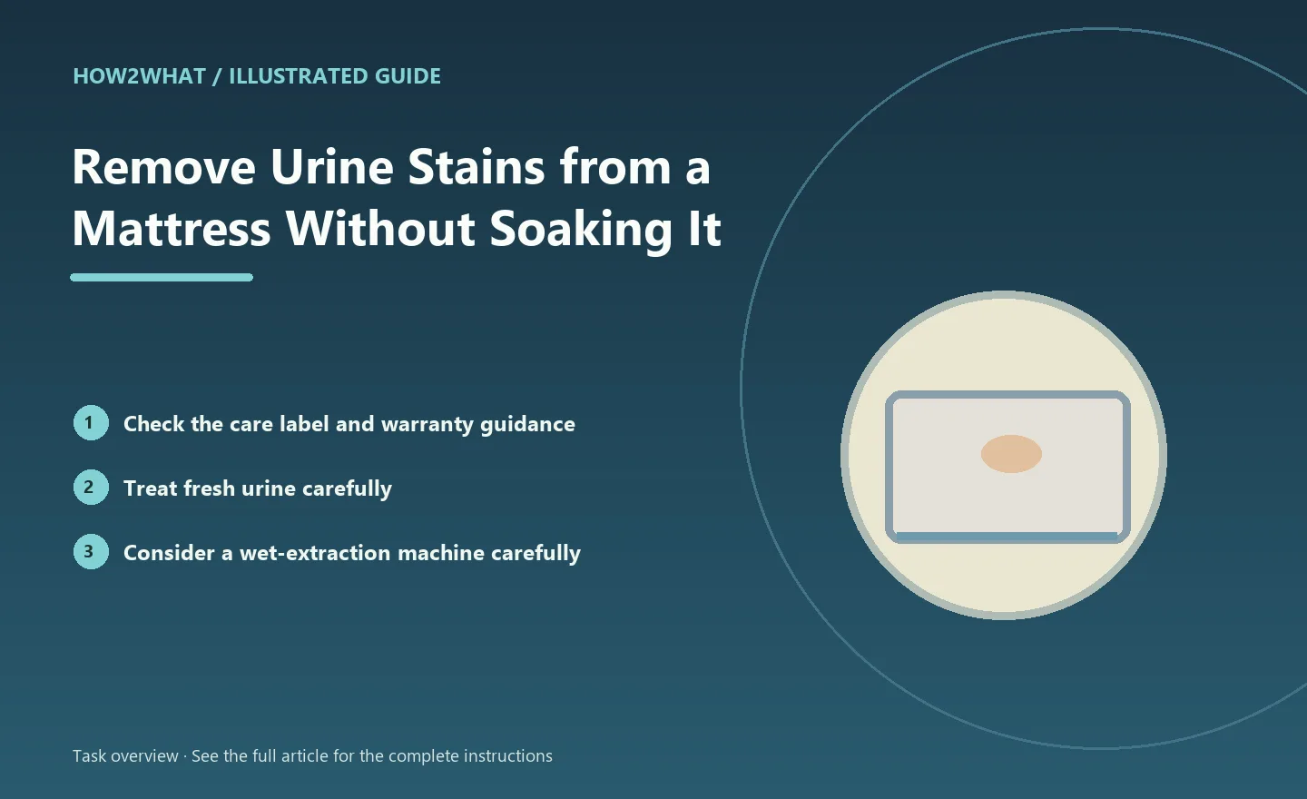 Illustrated task overview for How to Remove Urine Stains from a Mattress Without Soaking It