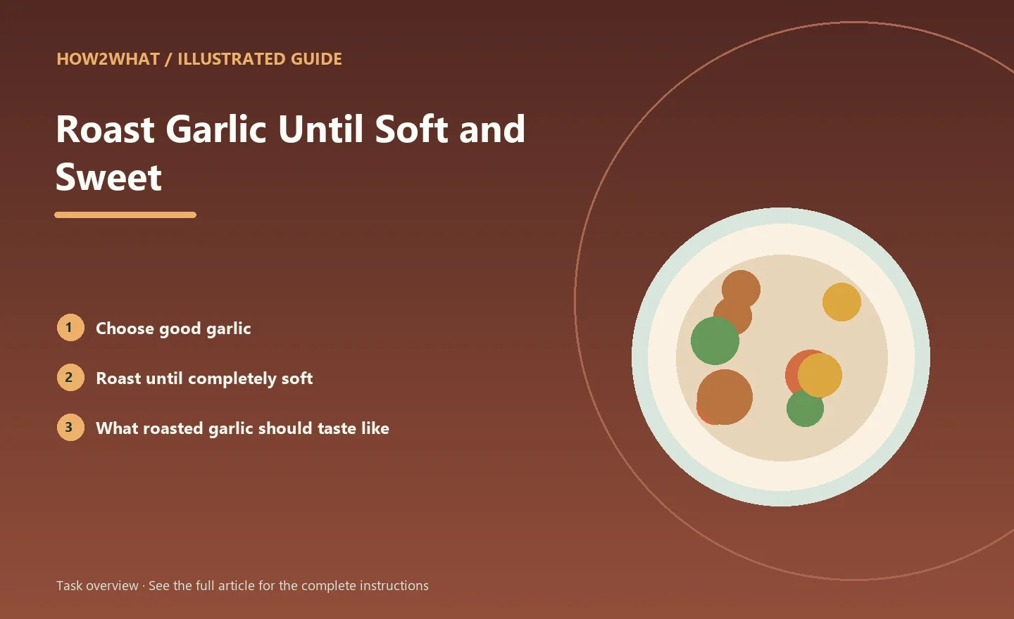 Illustrated task overview for How to Roast Garlic Until Soft and Sweet