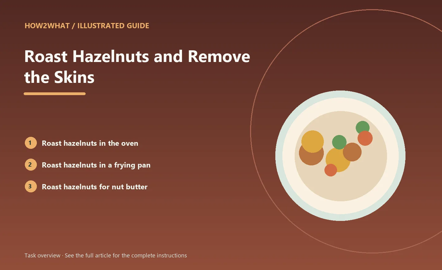 Illustrated task overview for How to Roast Hazelnuts and Remove the Skins