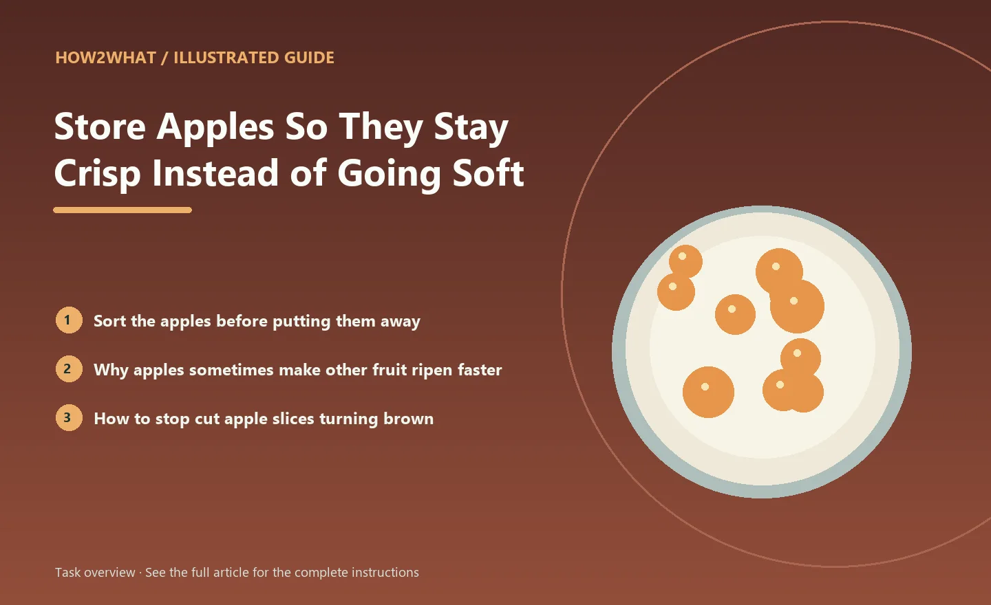 Illustrated task overview for How to Store Apples So They Stay Crisp Instead of Going Soft