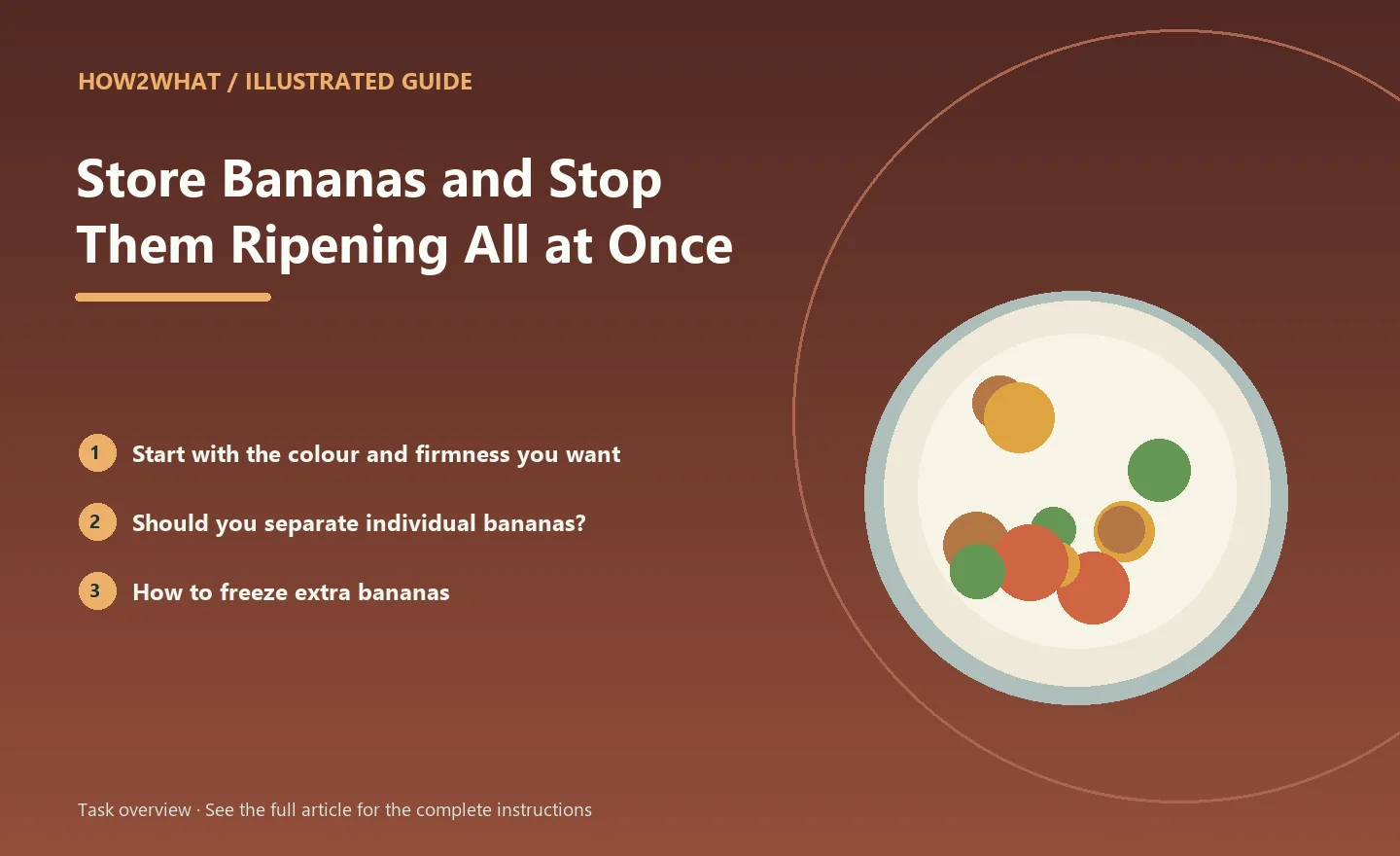 Illustrated task overview for How to Store Bananas and Stop Them Ripening All at Once