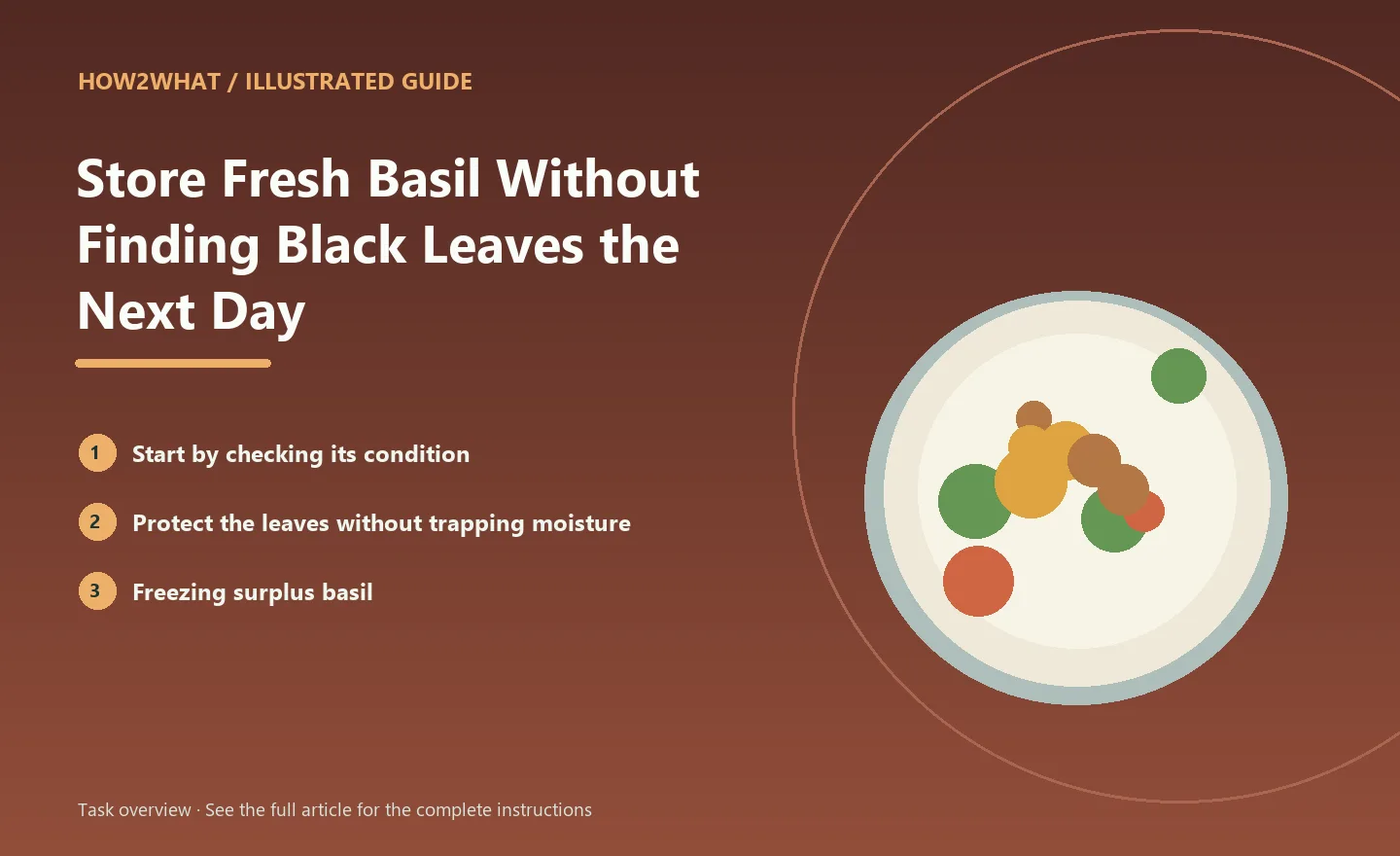 Illustrated task overview for How to Store Fresh Basil Without Finding Black Leaves the Next Day