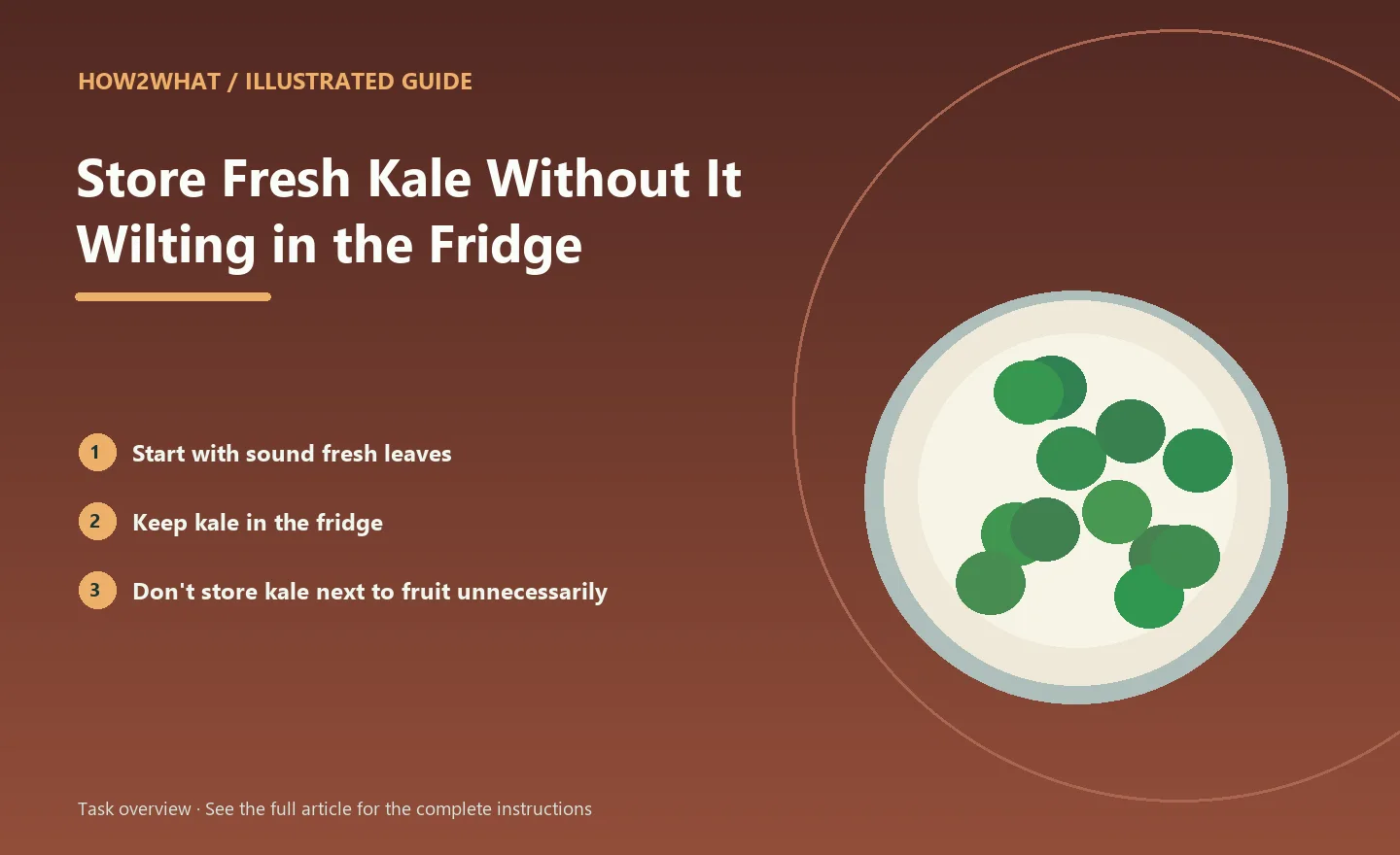 Illustrated task overview for How to Store Fresh Kale Without It Wilting in the Fridge