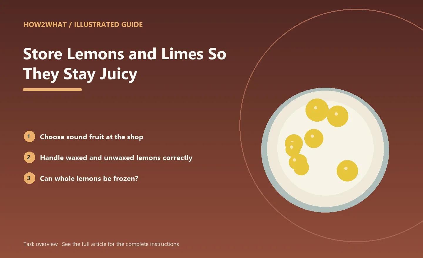 Illustrated task overview for How to Store Lemons and Limes So They Stay Juicy