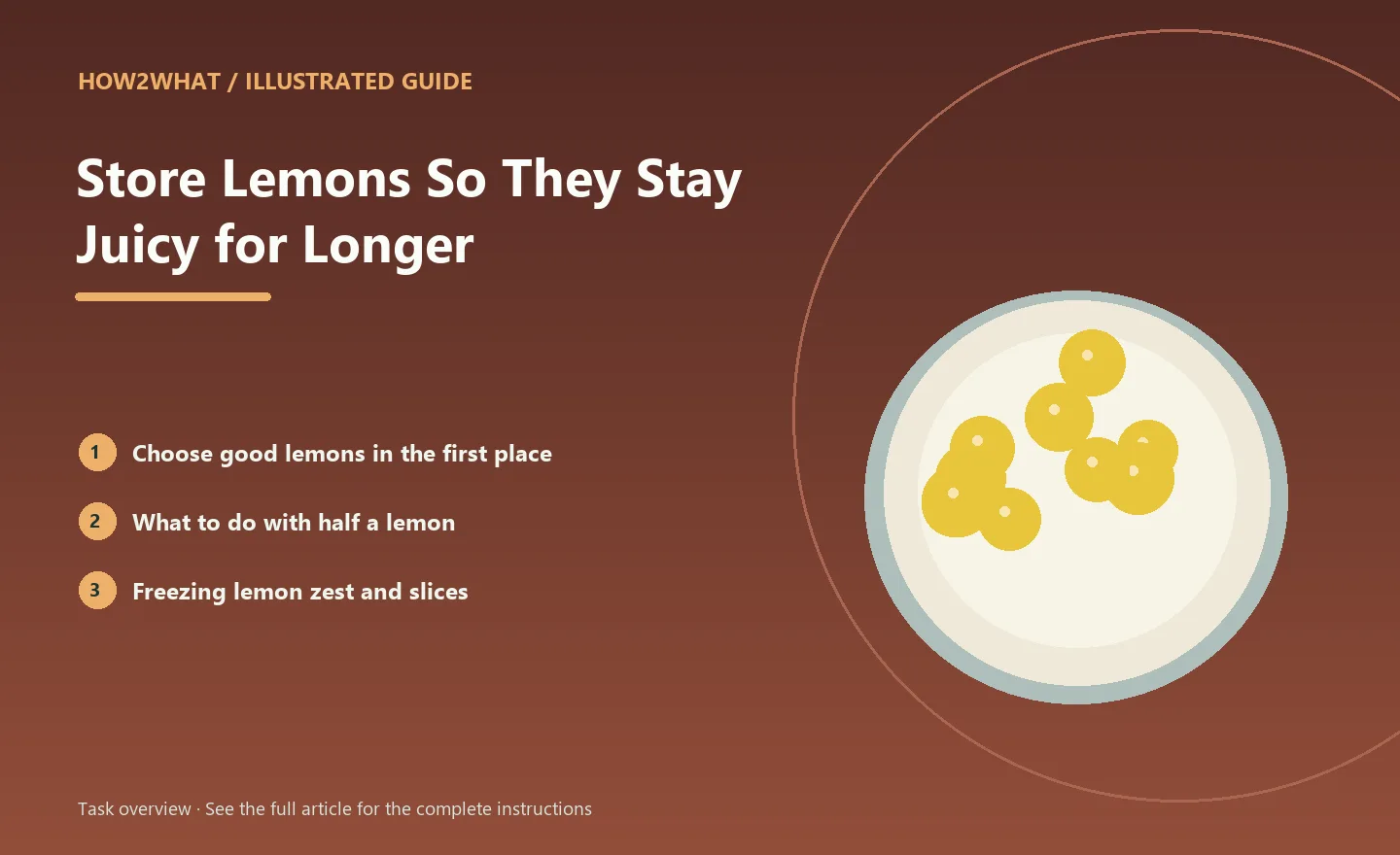 Illustrated task overview for How to Store Lemons So They Stay Juicy for Longer