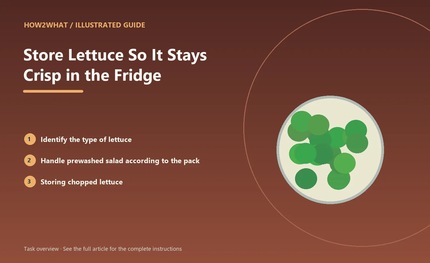 Illustrated task overview for How to Store Lettuce So It Stays Crisp in the Fridge