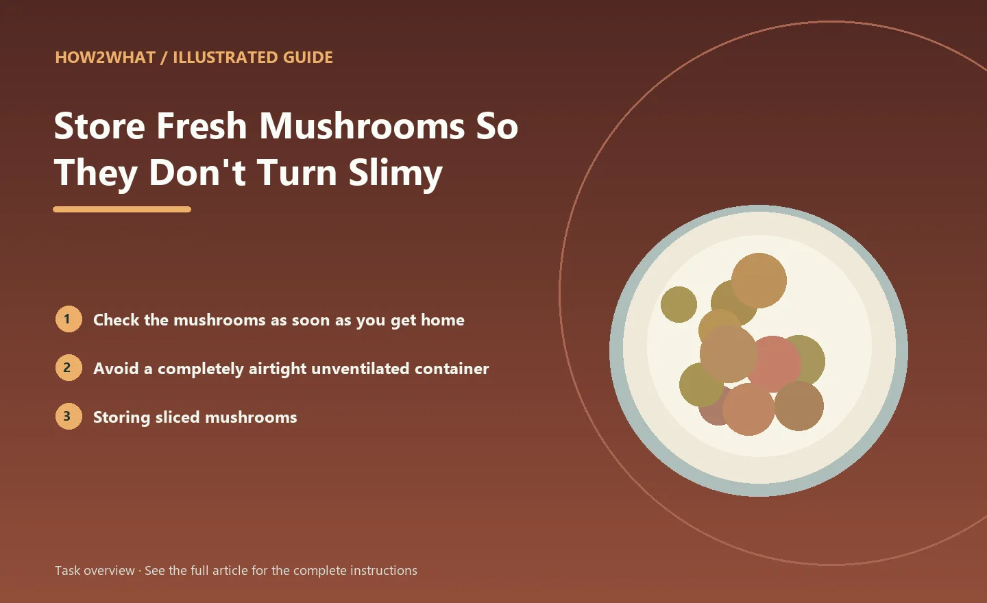 Illustrated task overview for How to Store Fresh Mushrooms So They Don't Turn Slimy
