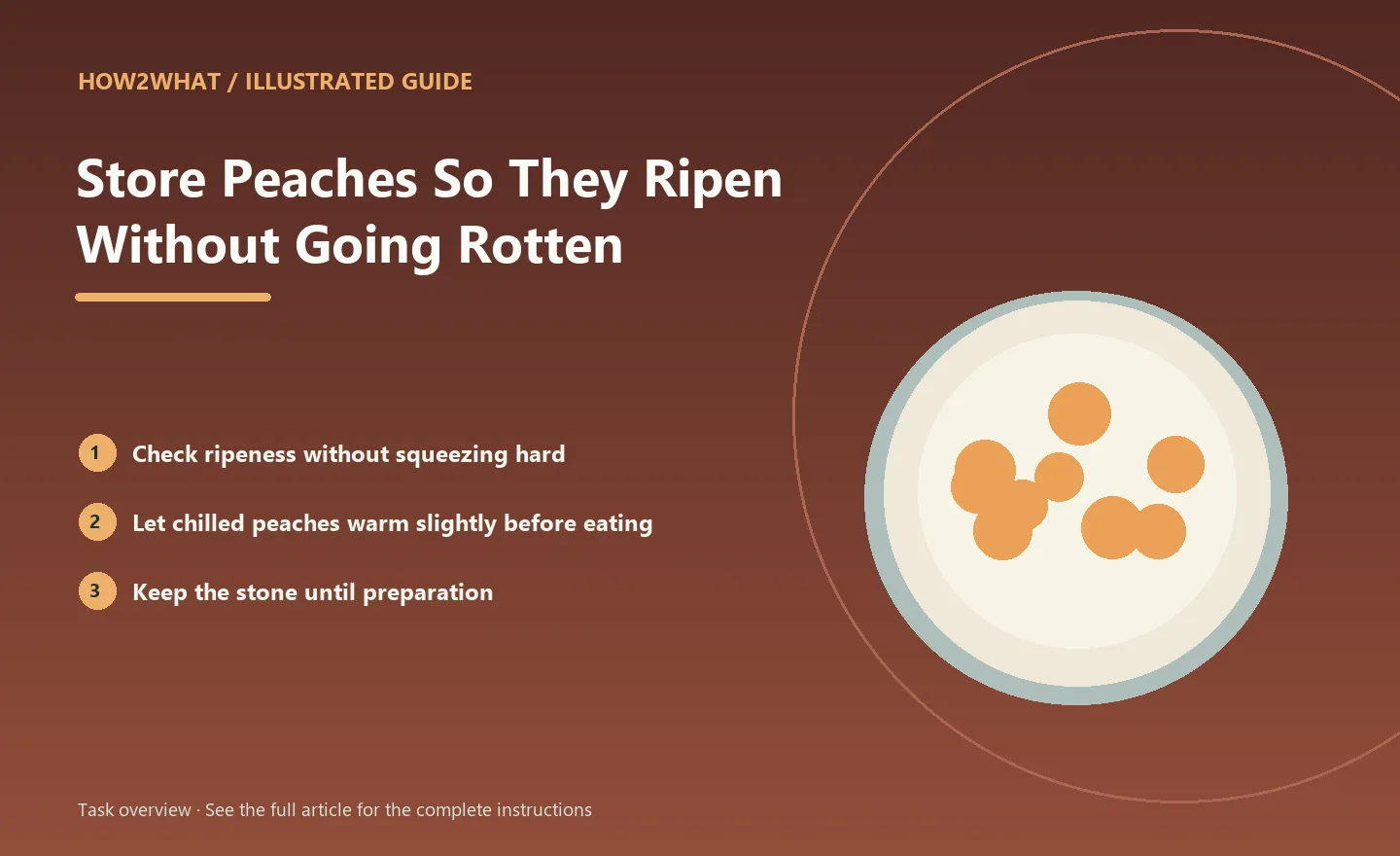 Illustrated task overview for How to Store Peaches So They Ripen Without Going Rotten