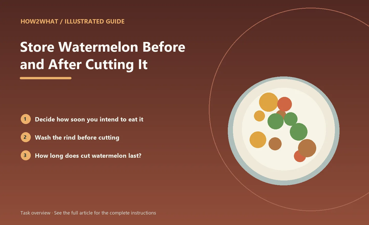 Illustrated task overview for How to Store Watermelon Before and After Cutting It