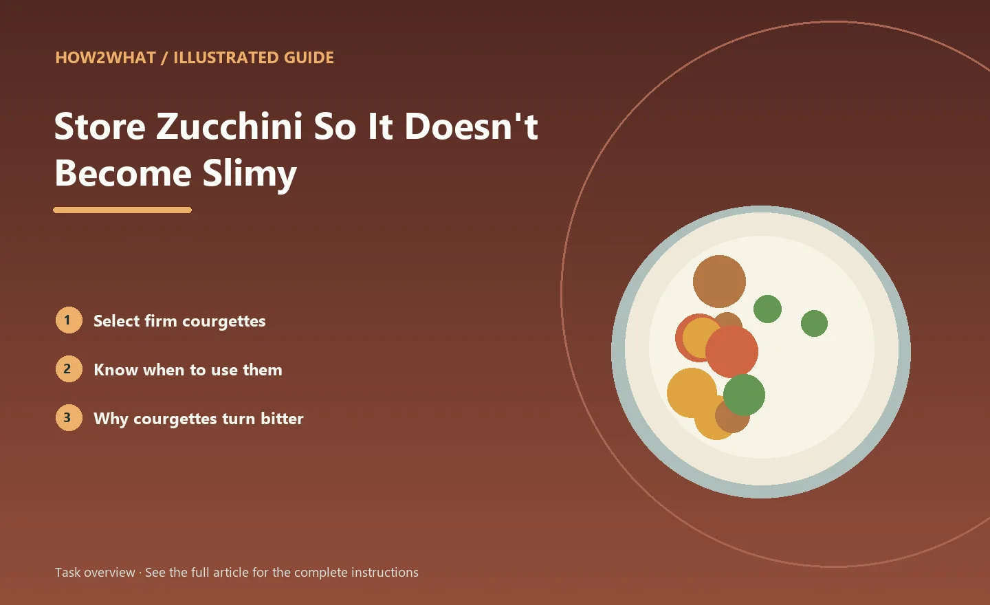 Illustrated task overview for How to Store Zucchini So It Doesn't Become Slimy
