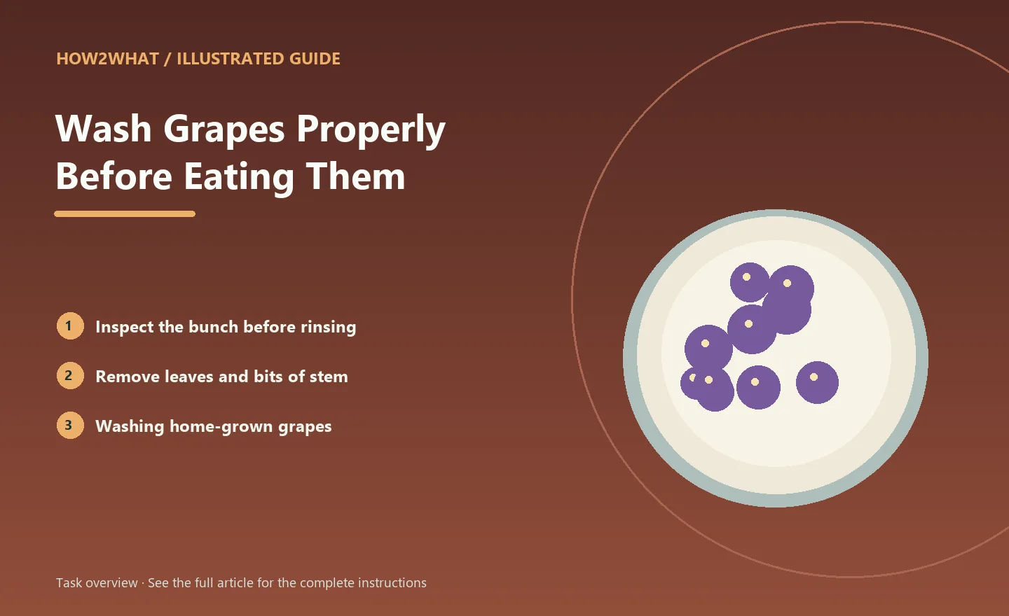 Illustrated task overview for How to Wash Grapes Properly Before Eating Them