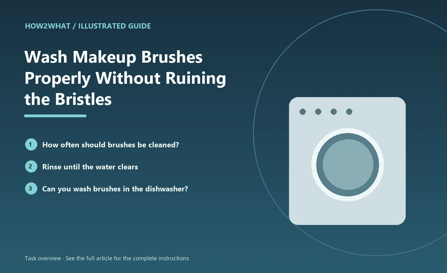 Illustrated task overview for How to Wash Makeup Brushes Properly Without Ruining the Bristles