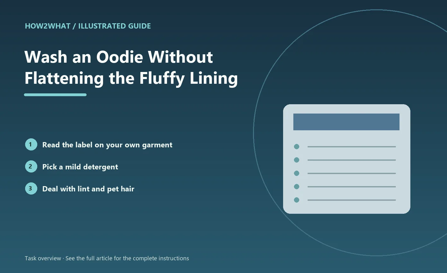 Illustrated task overview for How to Wash an Oodie Without Flattening the Fluffy Lining
