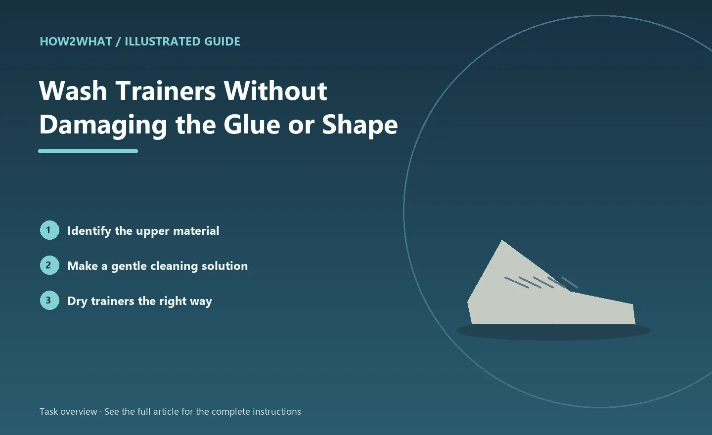 Illustrated task overview for How to Wash Trainers Without Damaging the Glue or Shape